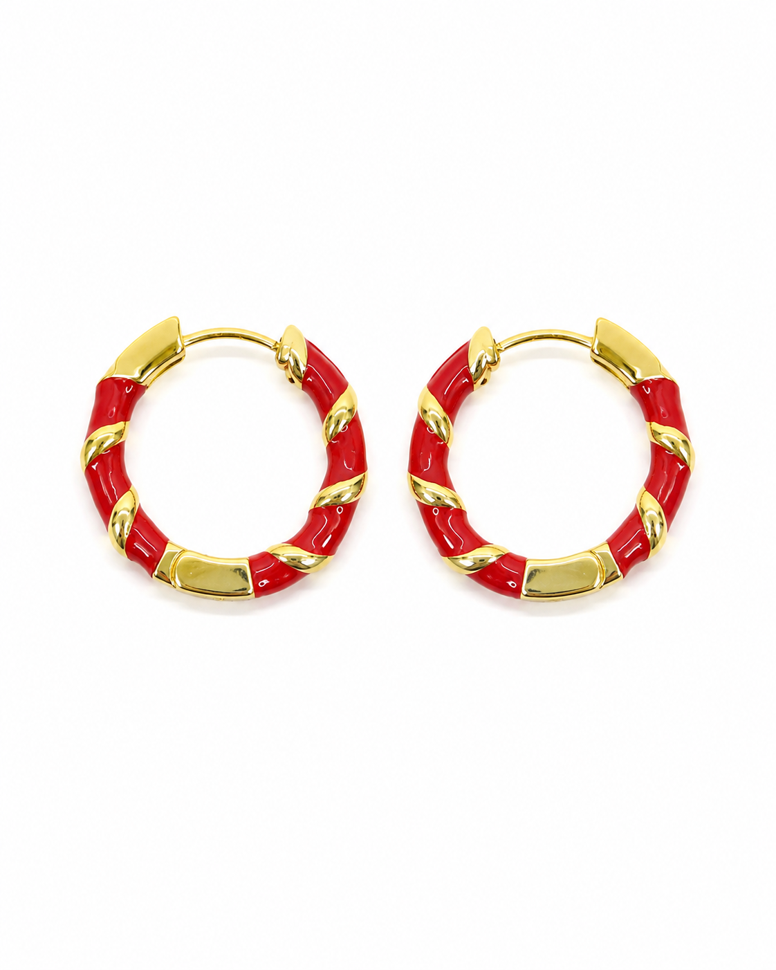 CRIMSON HELIX HOOP EARRING