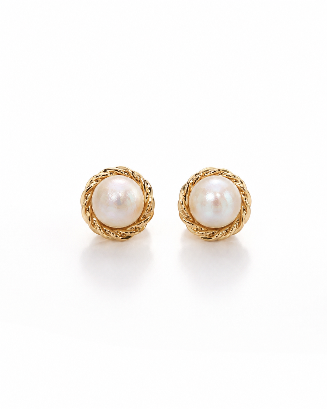 TWISTED PEARL HALO EARRING