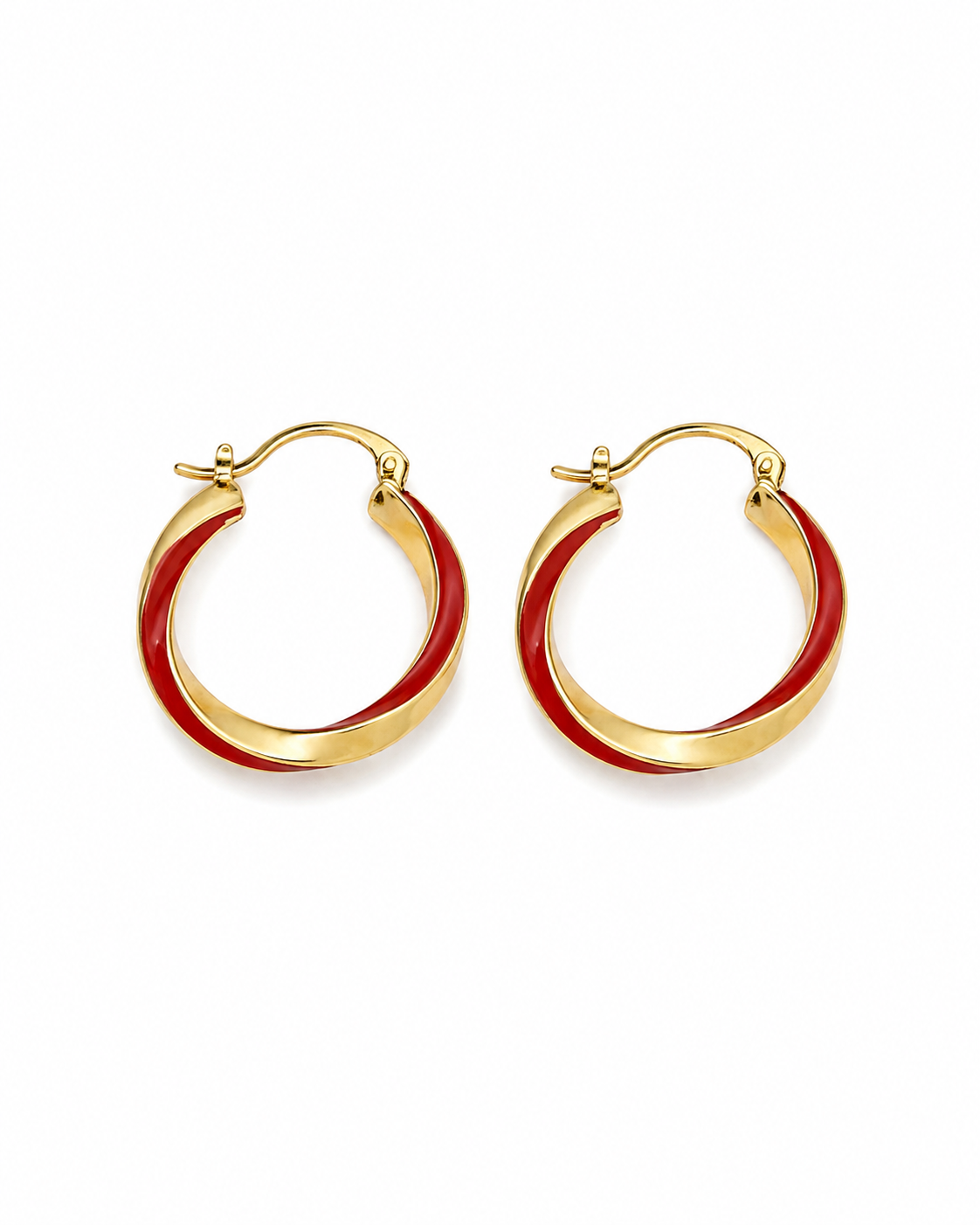 RUBY RIBBON SWIRL EARRING