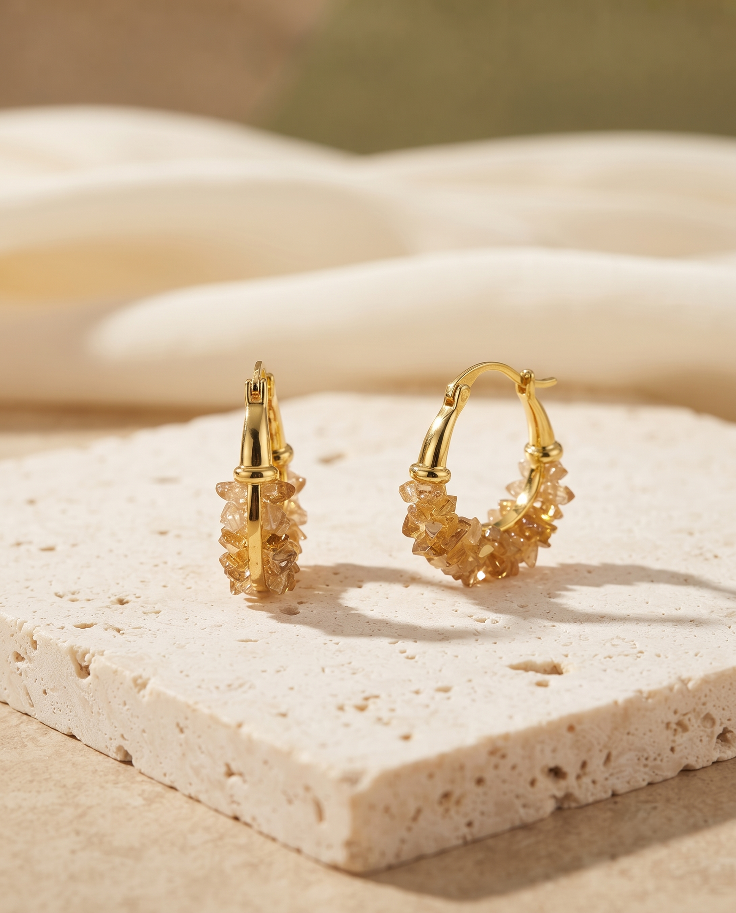 GILDED AMBER MOSAIC EARRING