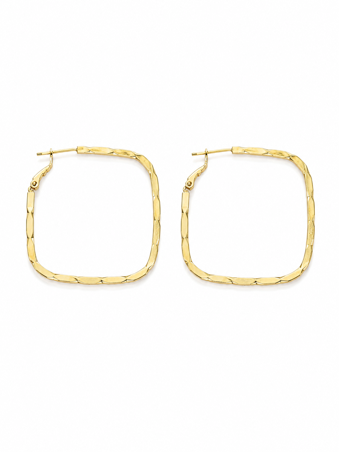 MODERN FACET HOOP EARRING