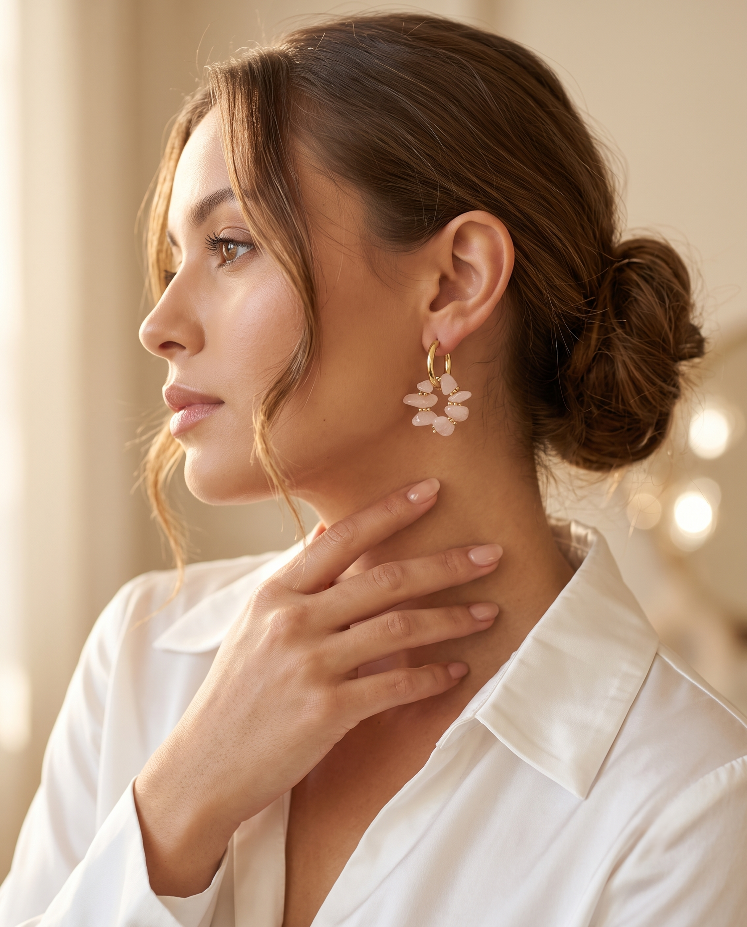ROSE HALO CHARM EARRING