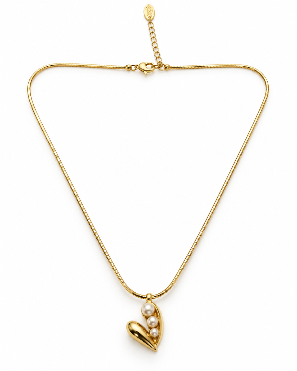 PEARL HEART DROP NECKLACE