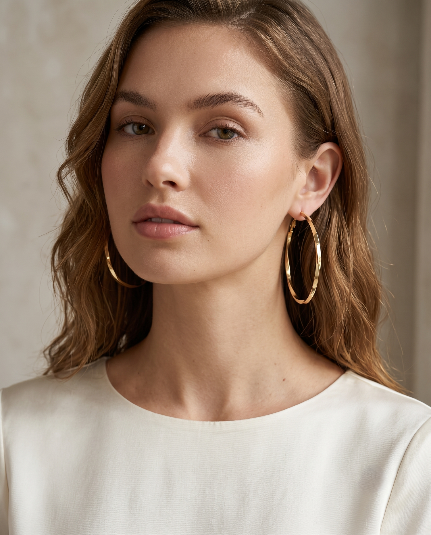 FACET HORIZON HOOP EARRING