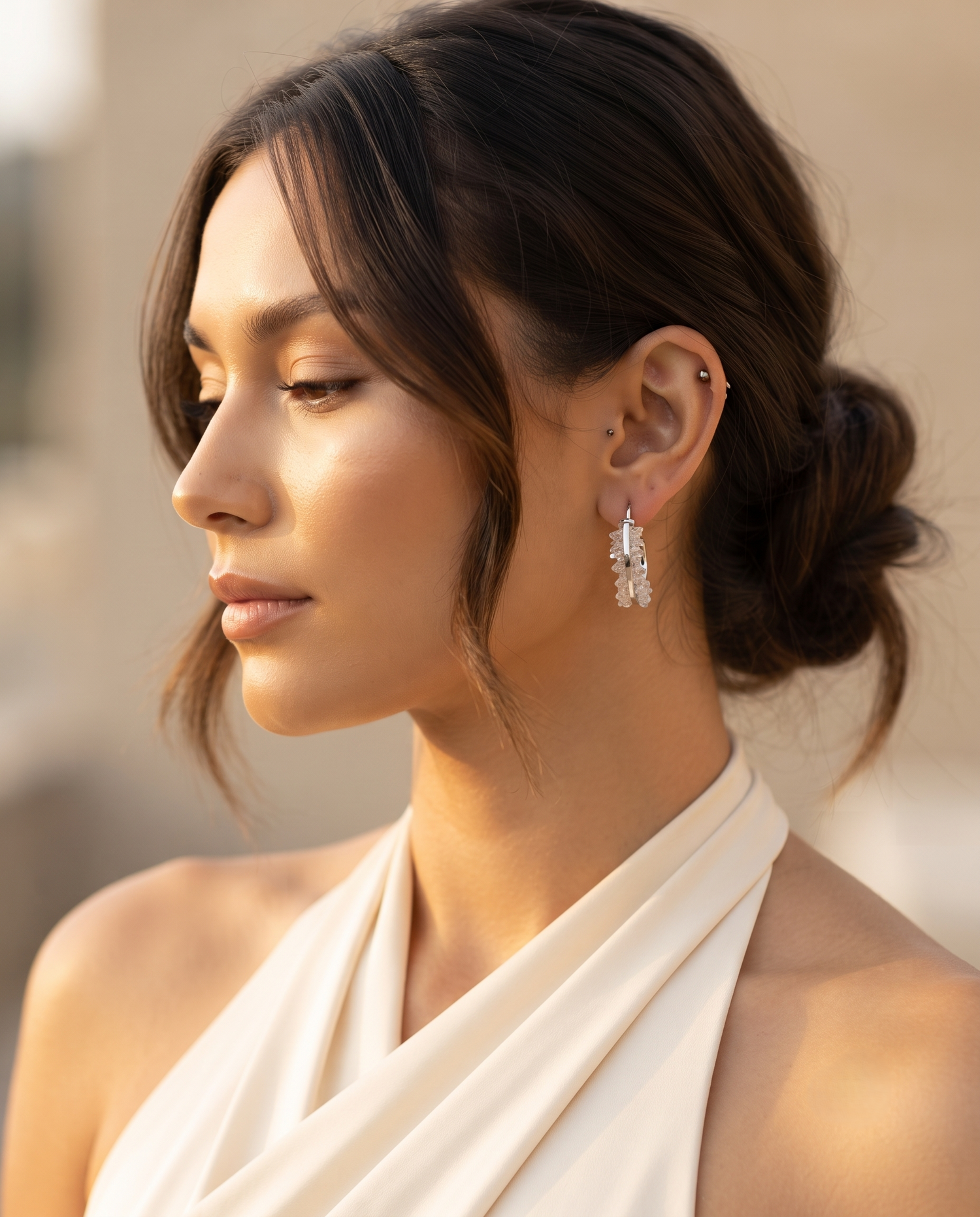 CRYSTAL RIDGE HALO EARRING