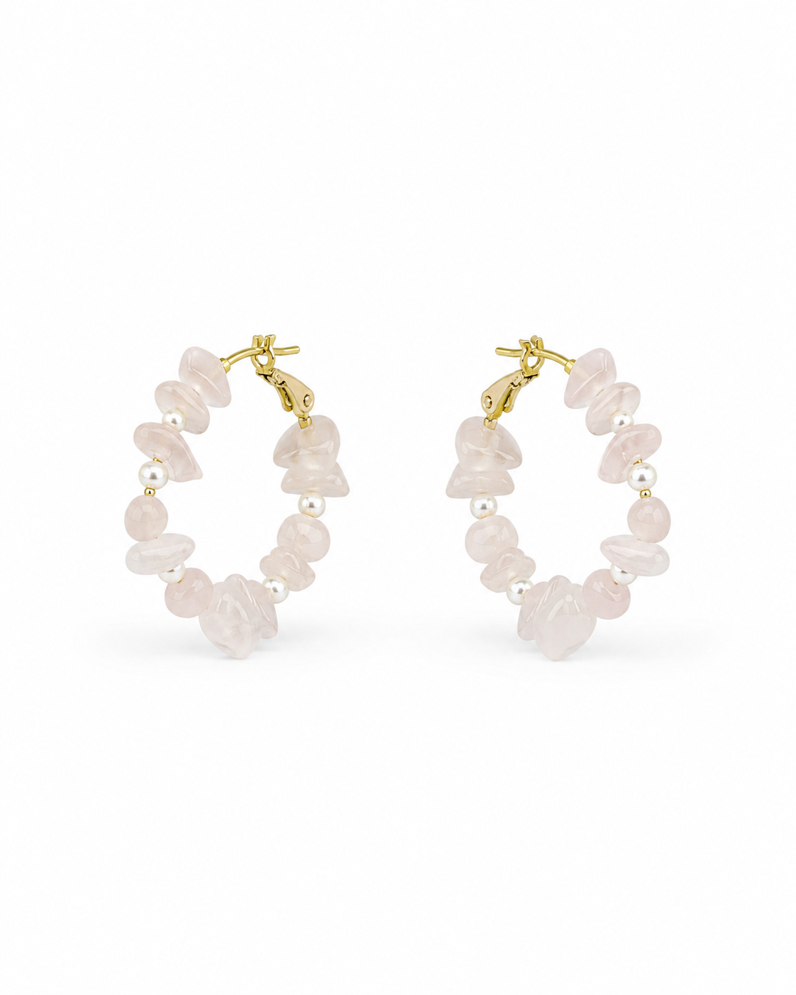 BLUSH STONE CIRCLE EARRING