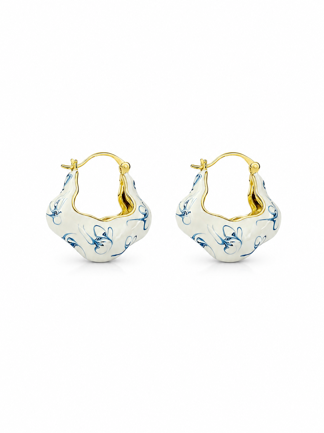 PORCELAIN WAVE HOOP EARRING