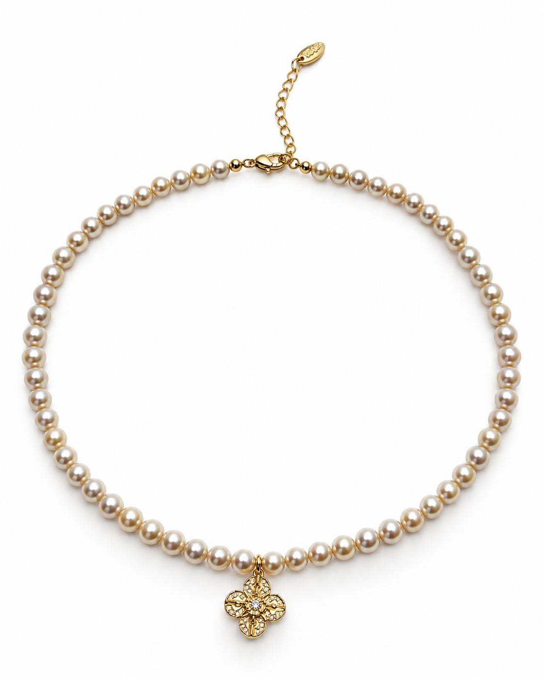 PEARL QUATREFOIL CHARM NECKLACE