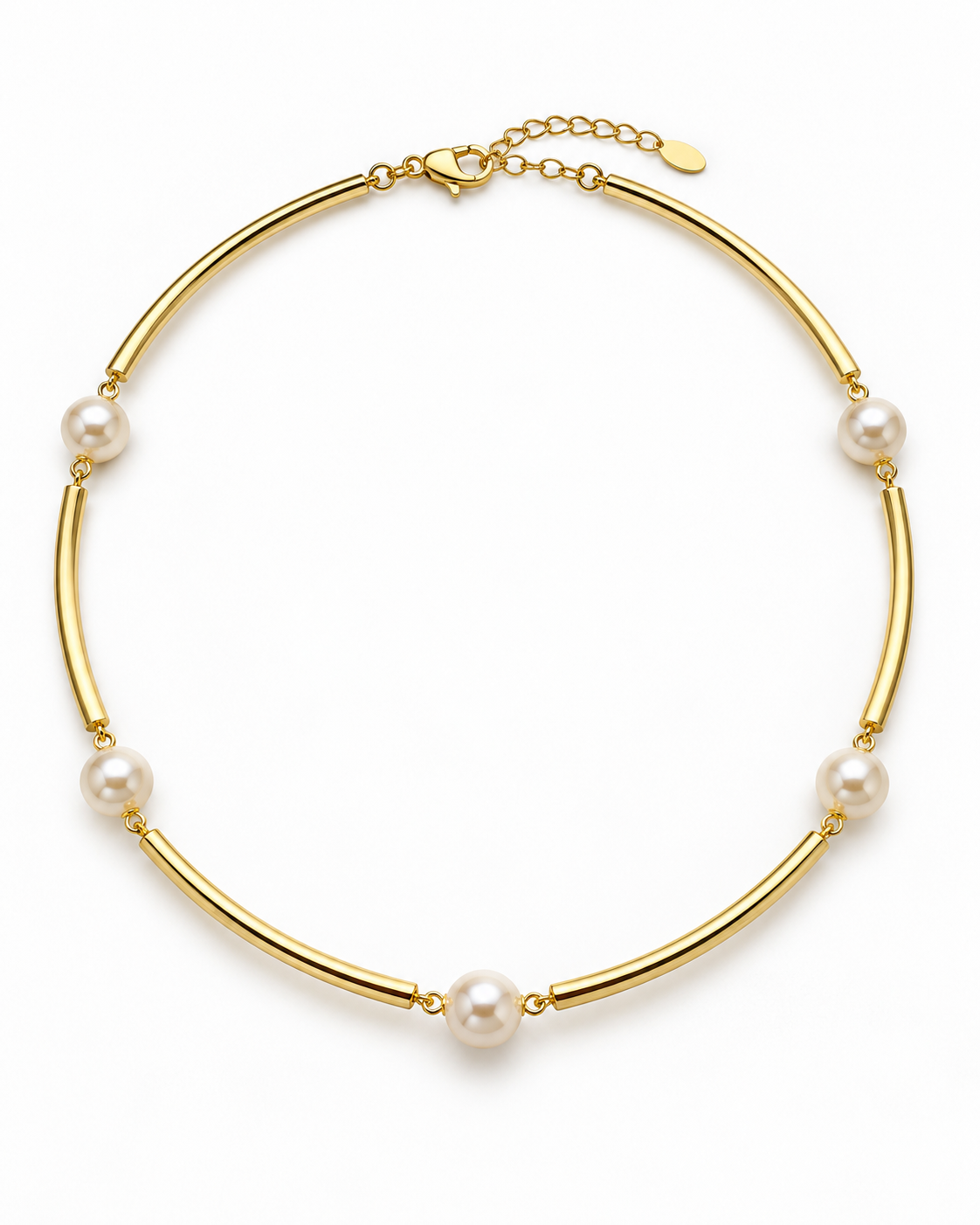 PEARL SPACER TUBE NECKLACE