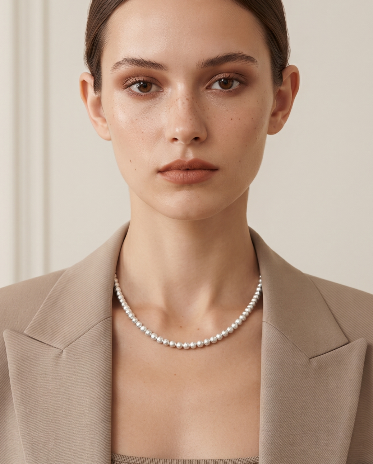 TEXTURED SPHERE BEAD NECKLACE