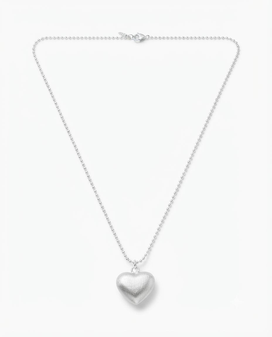 FROSTED HEART CHAIN PENDANT