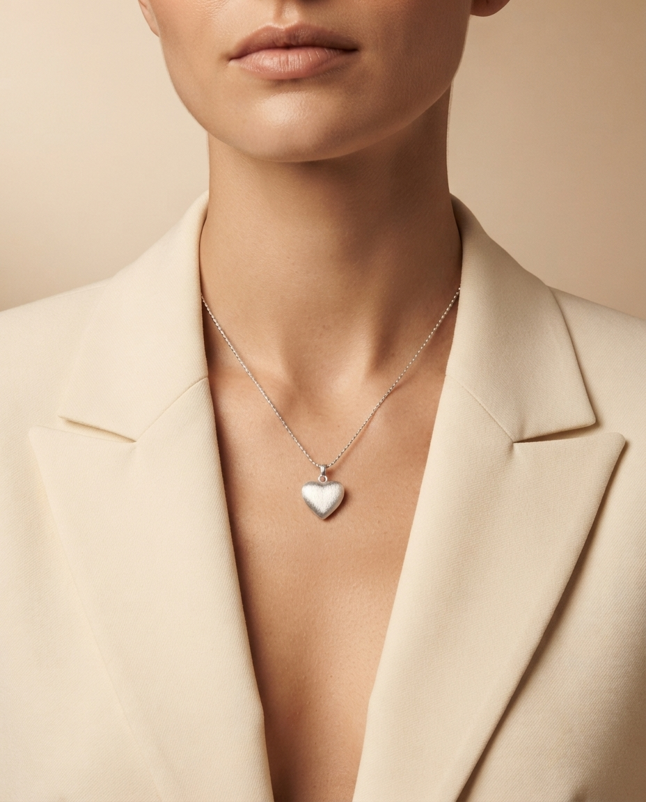 FROSTED HEART CHAIN PENDANT