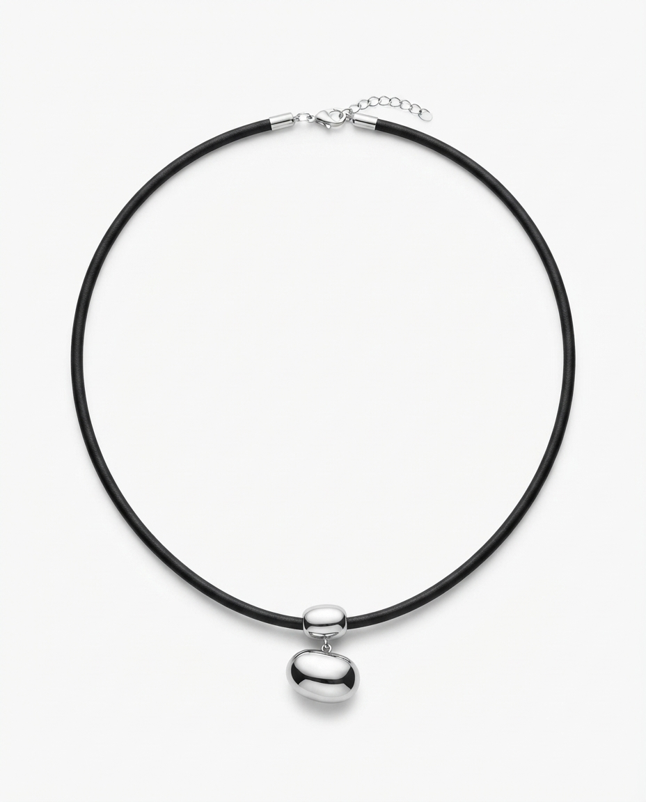 DOUBLE BEAD DROP CORD NECKLACE
