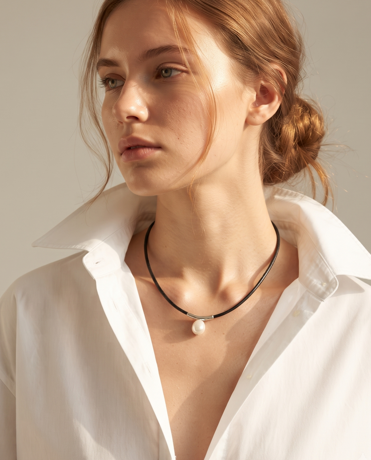 PEARL DROP CORD NECKLACE
