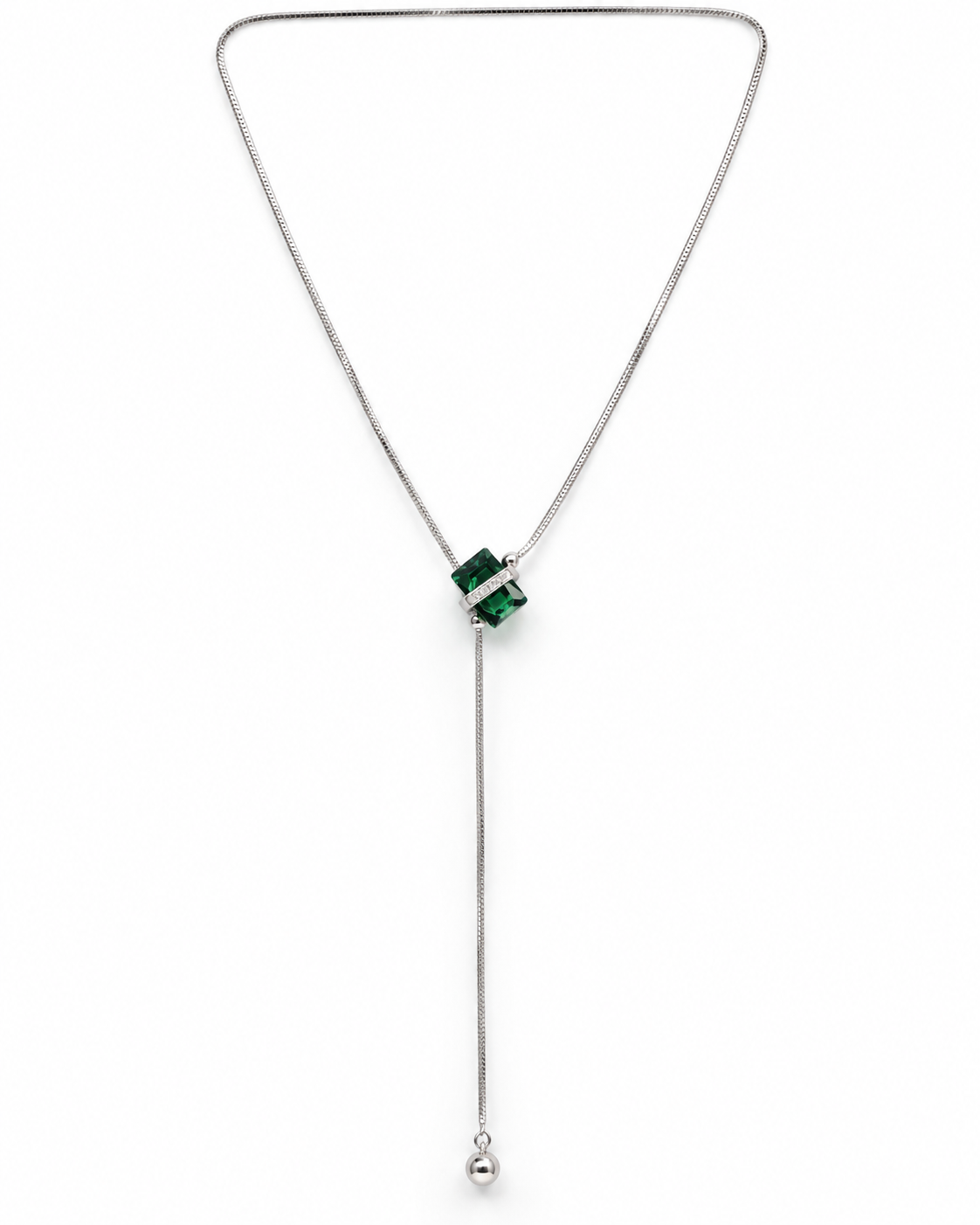 Emerald Lariat Necklace