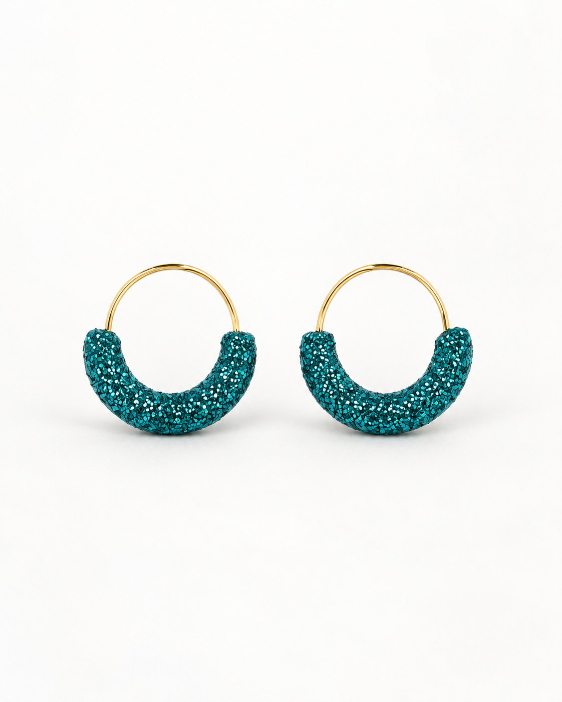 AQUA GLIMMER HOOP EARRING