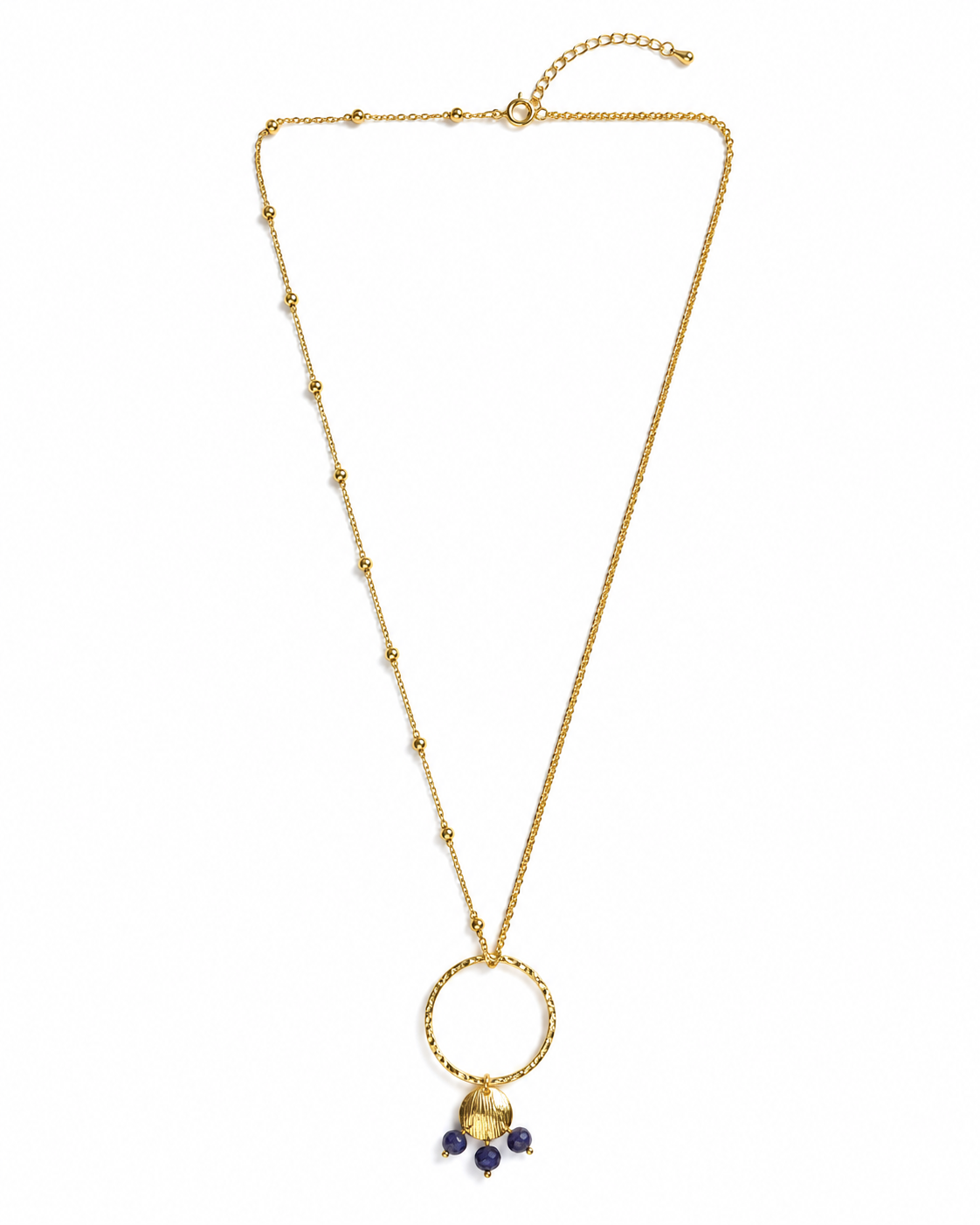 Indigo Bead Circle Necklace