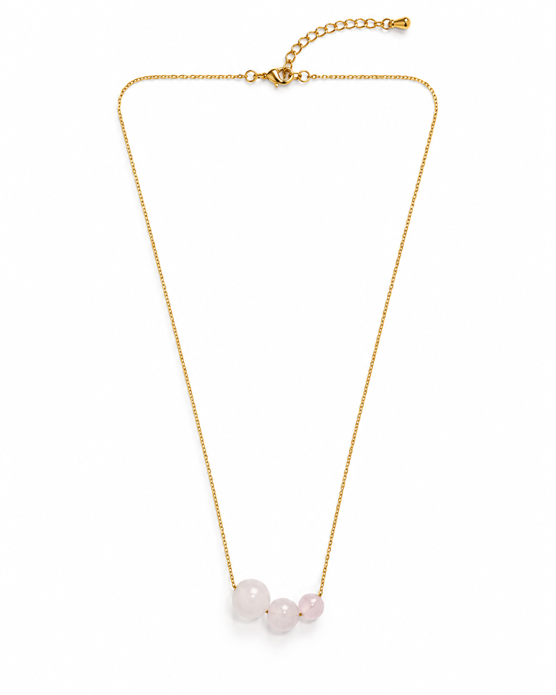 Rose Quartz Trio Necklace