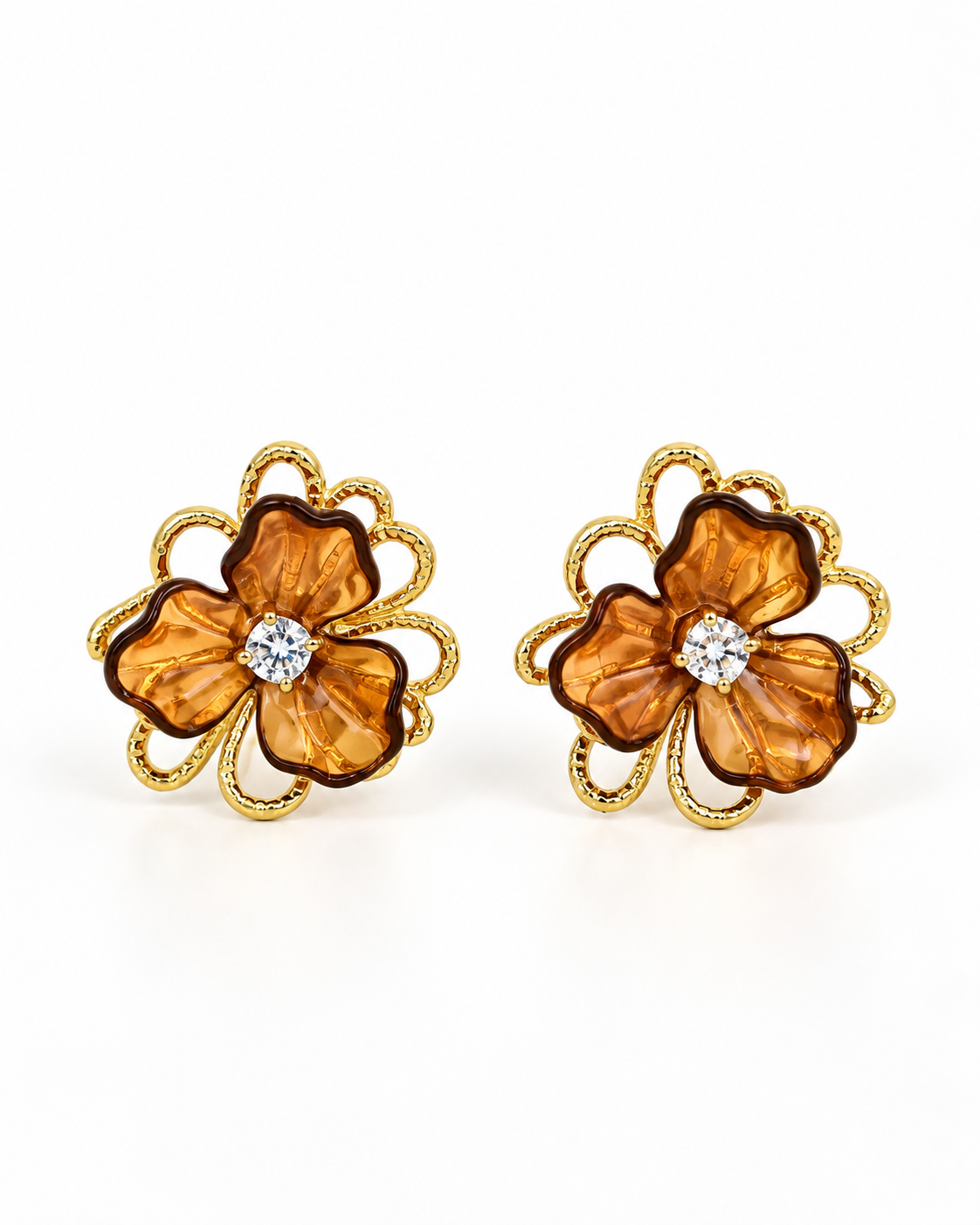 AMBER PETAL BLOOM EARRING