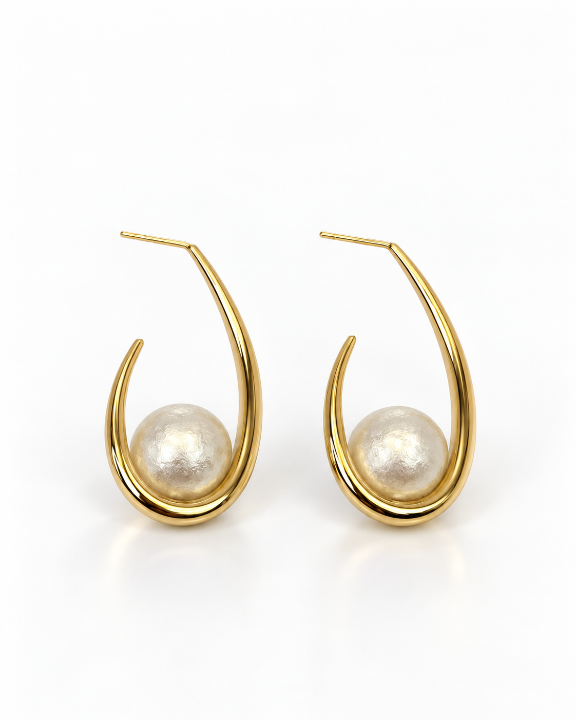 PEARL CURVE DROP EARRING