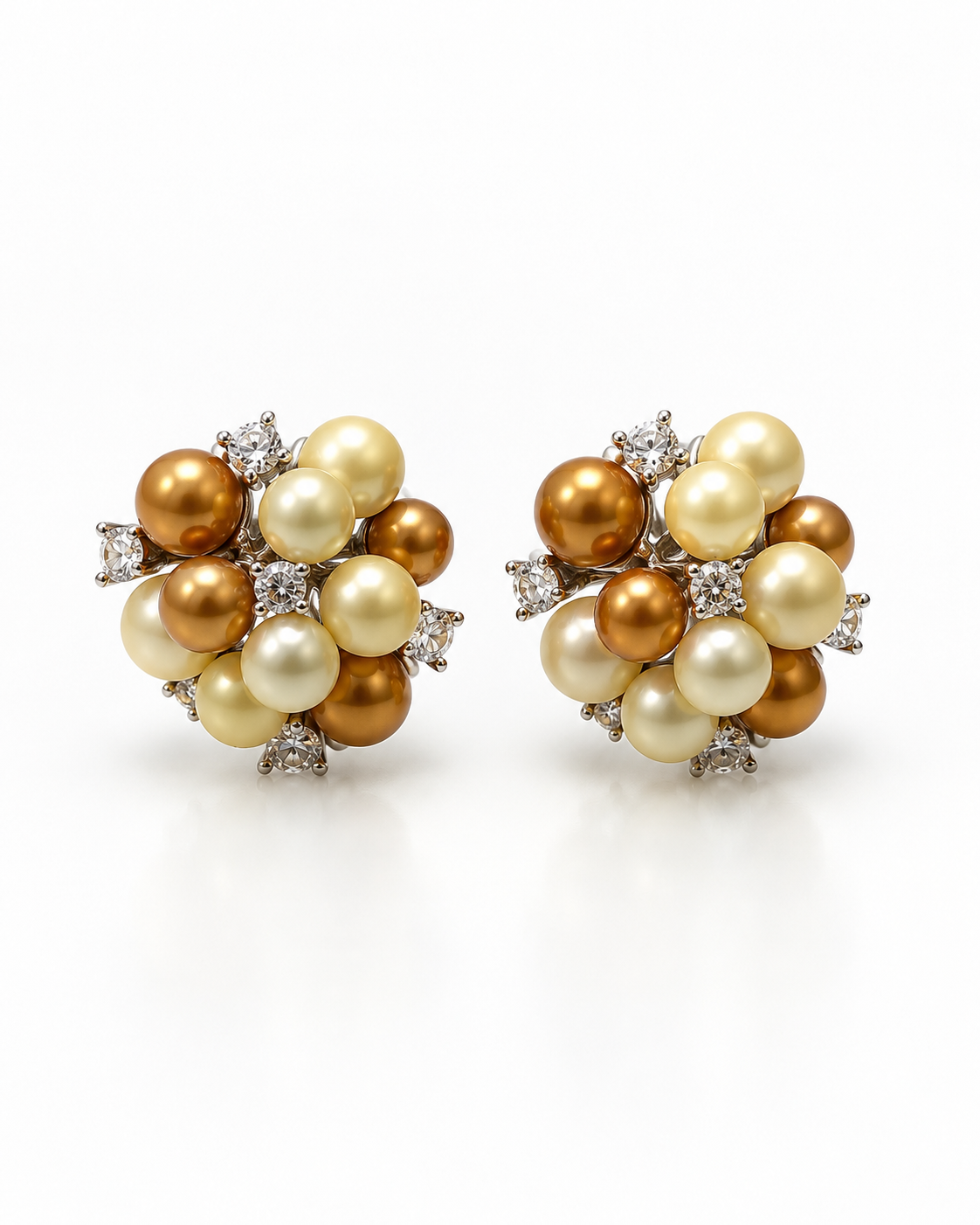 MULTI TONE PEARL STUD EARRING