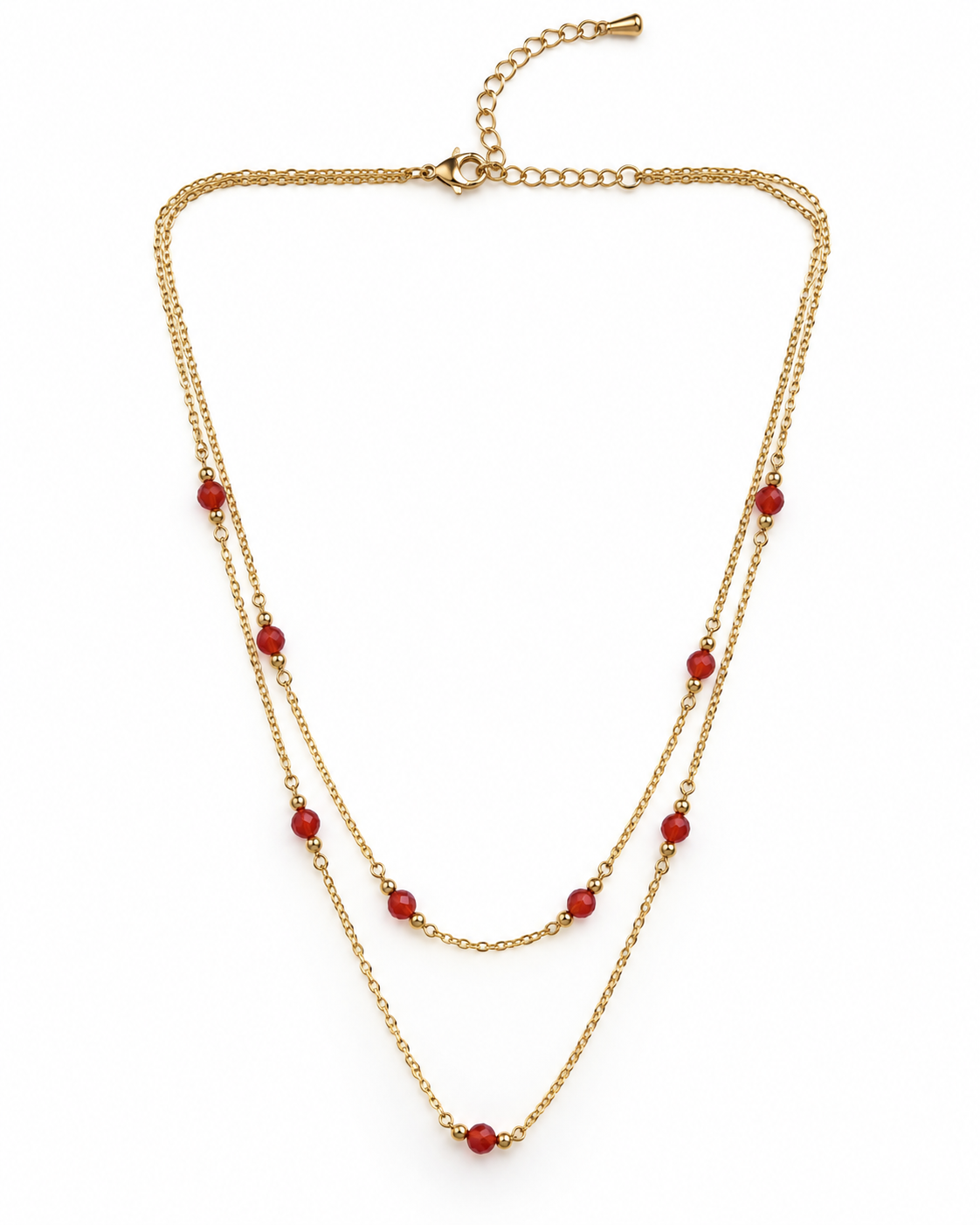 Garnet Double-Layer Necklace