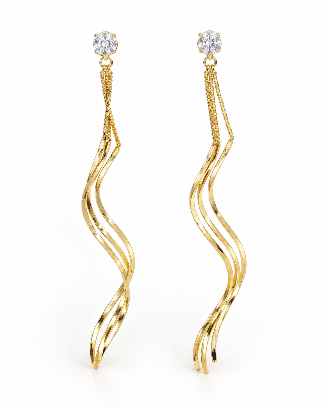 SWAY CRYSTAL CHAIN EARRINGS