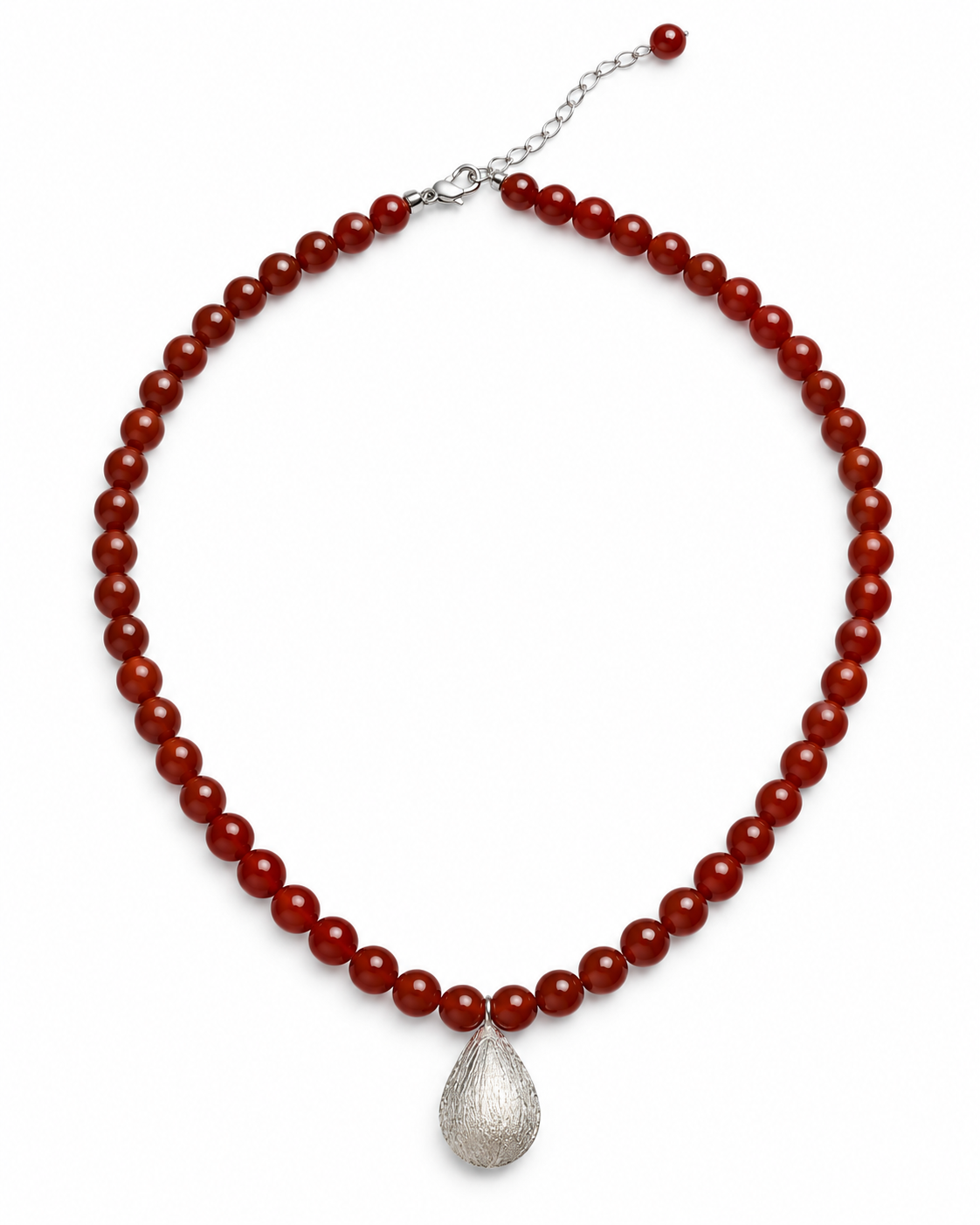 Garnet Teardrop Beaded Necklace