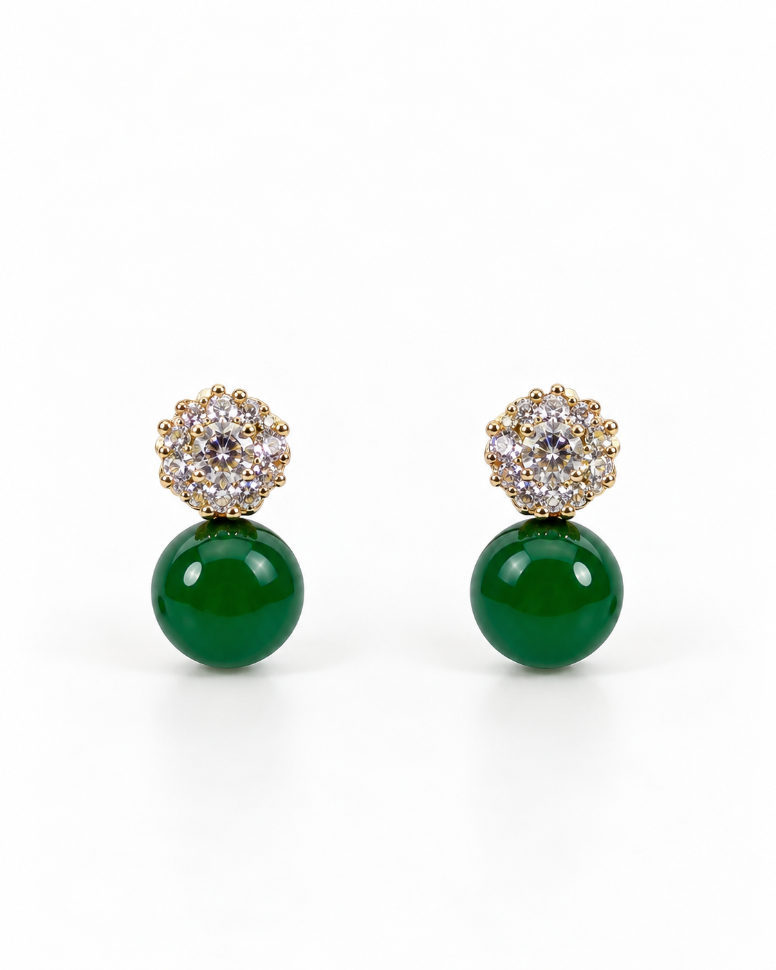 EMERALD HALO DROP EARRING