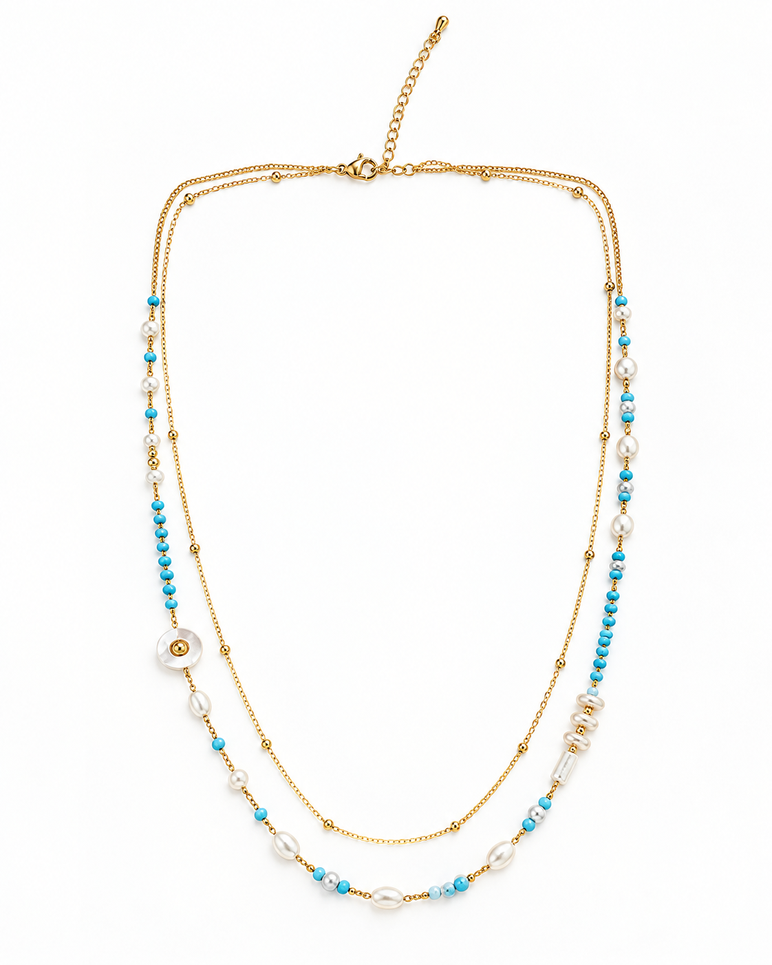 Azure Pearl Layered Necklace