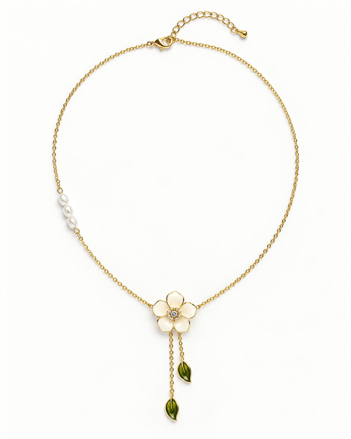 Flora Leaf Lariat Necklace
