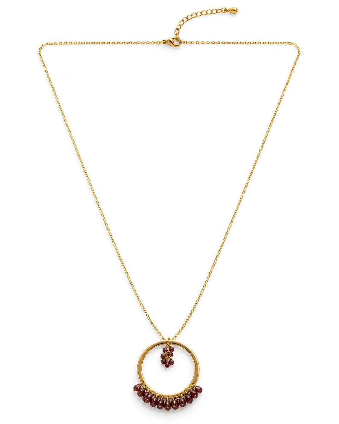 Garnet Halo Necklace