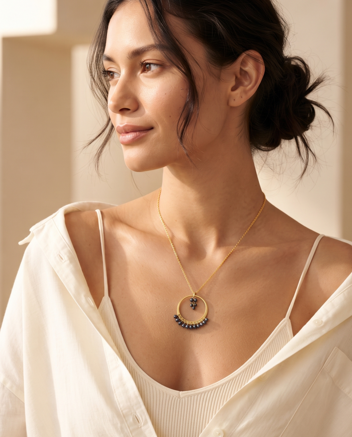 Slate Halo Necklace