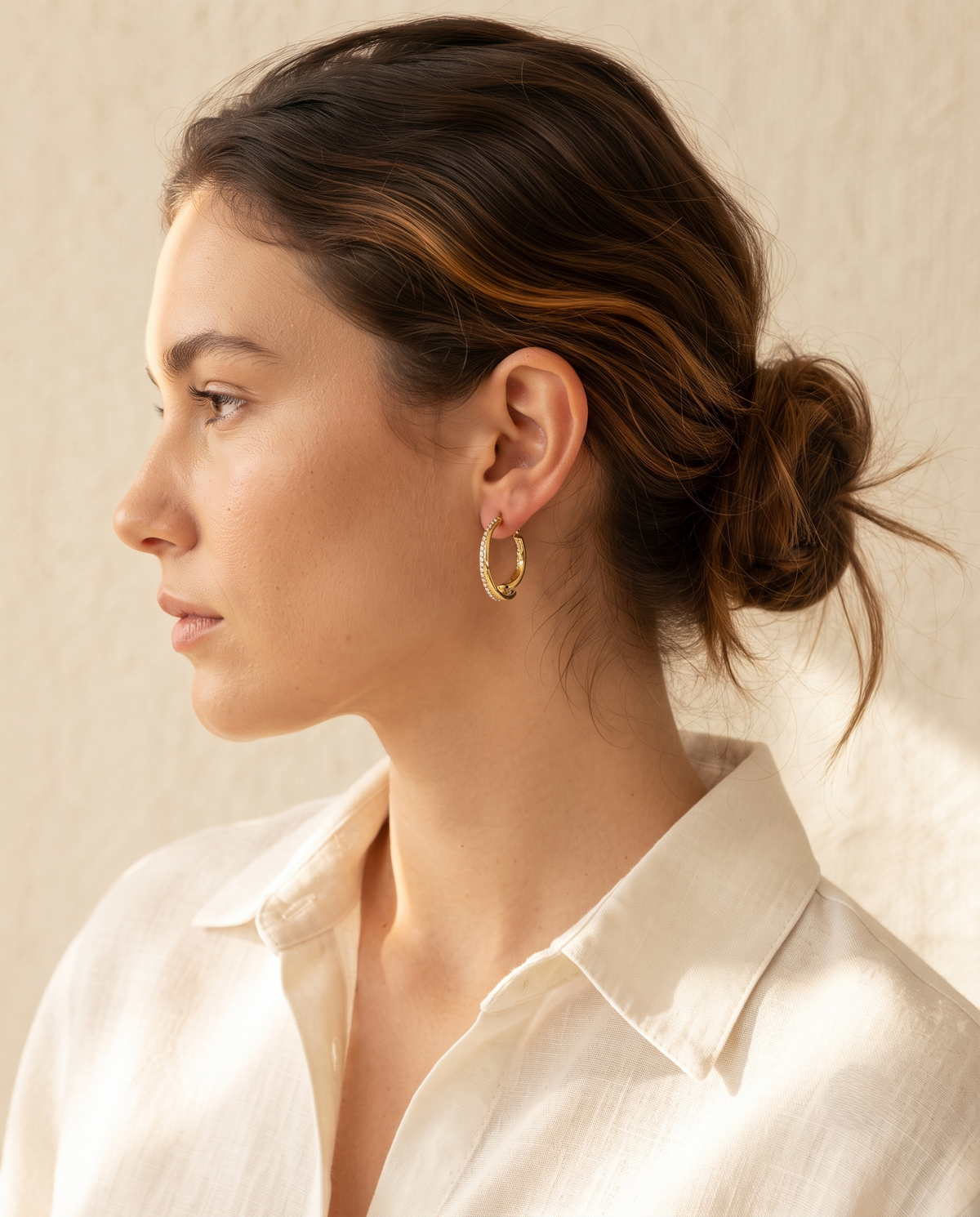 CRYSTAL HOOP EARRING