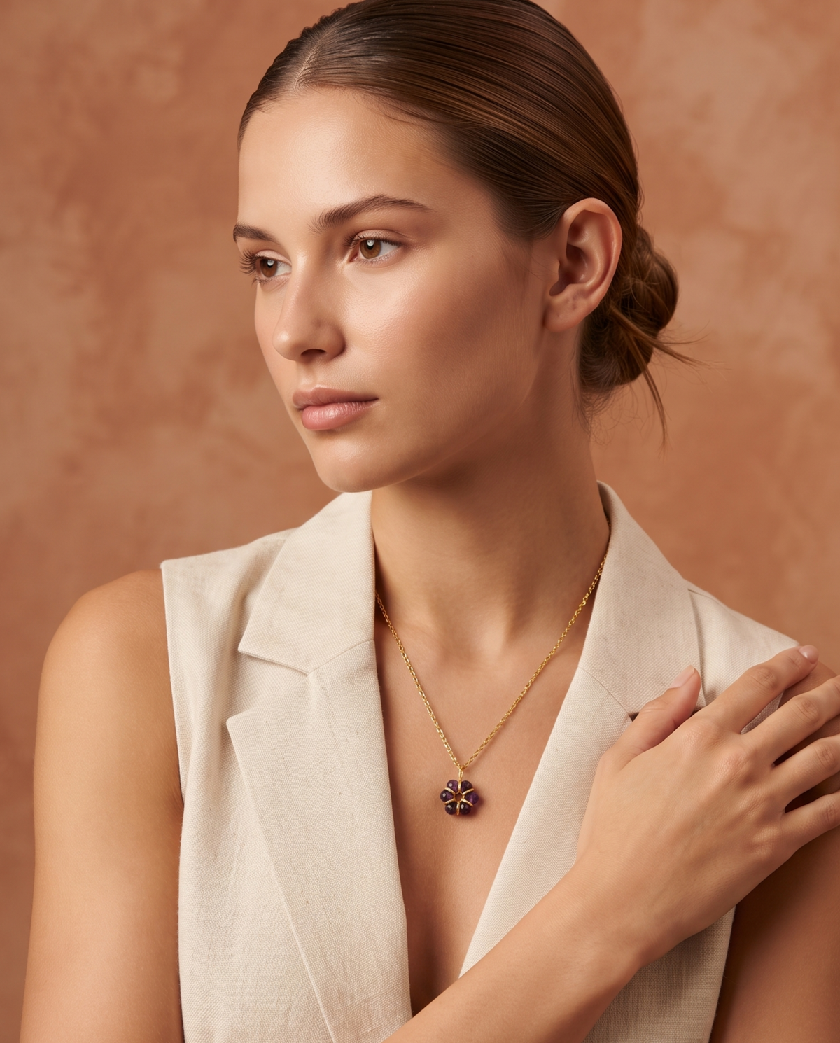 Violet Cluster Necklace