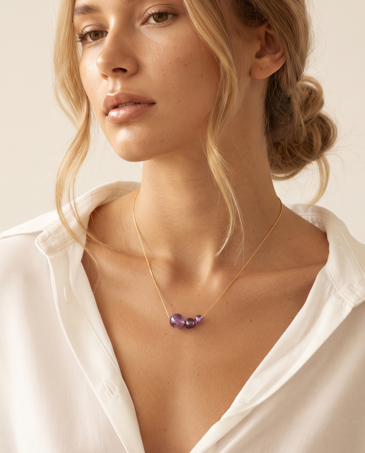 Amethyst Trio Necklace