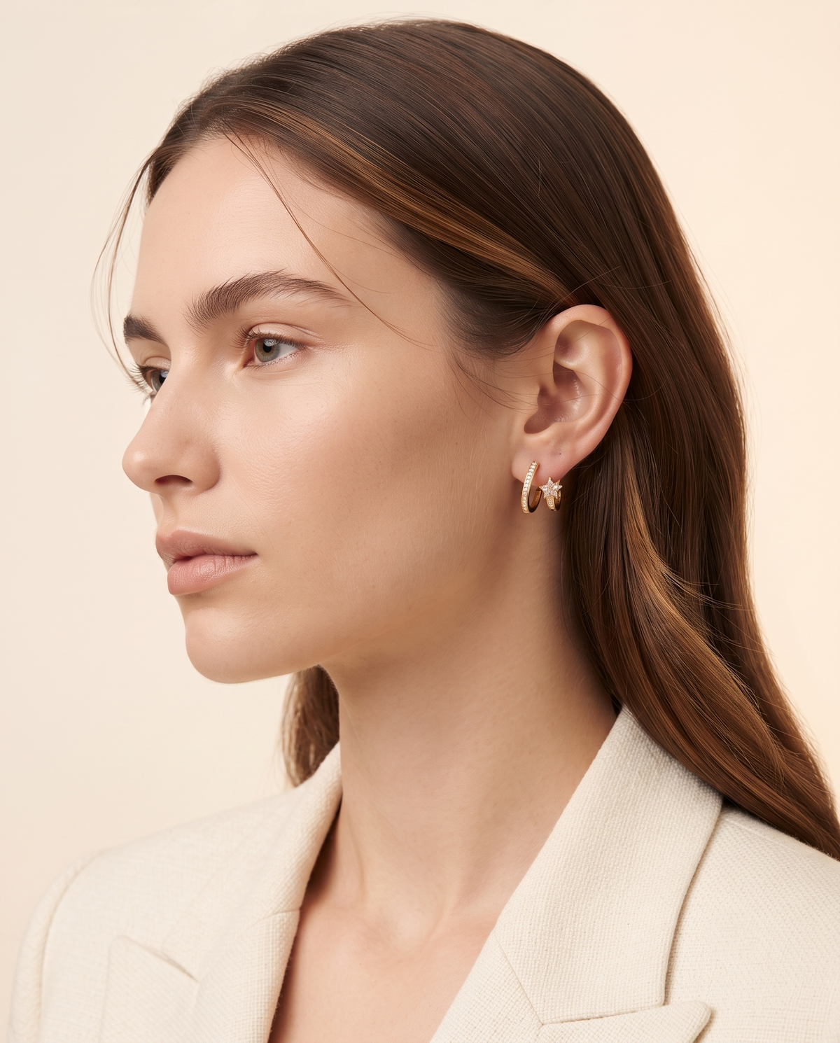 CRYSTAL WAVE FLOWER EARRING