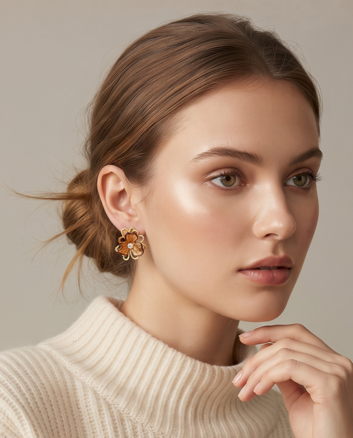 AMBER PETAL BLOOM EARRING