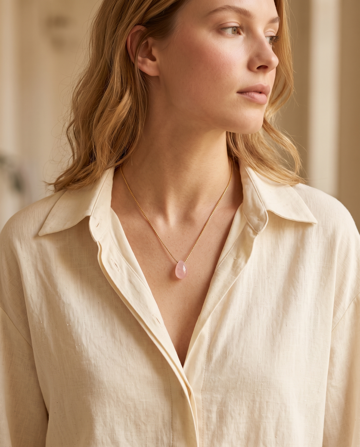 Roselle Teardrop Pendant Necklace