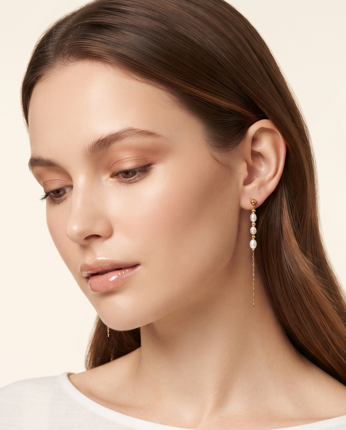 PEARL CASCADE CHAIN EARRINGS