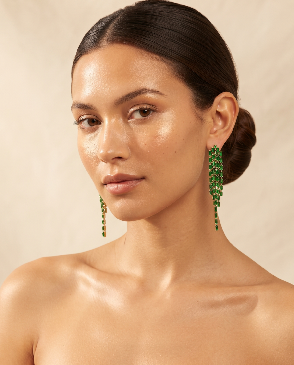 EMERALD CASCADE DROP EARRINGS