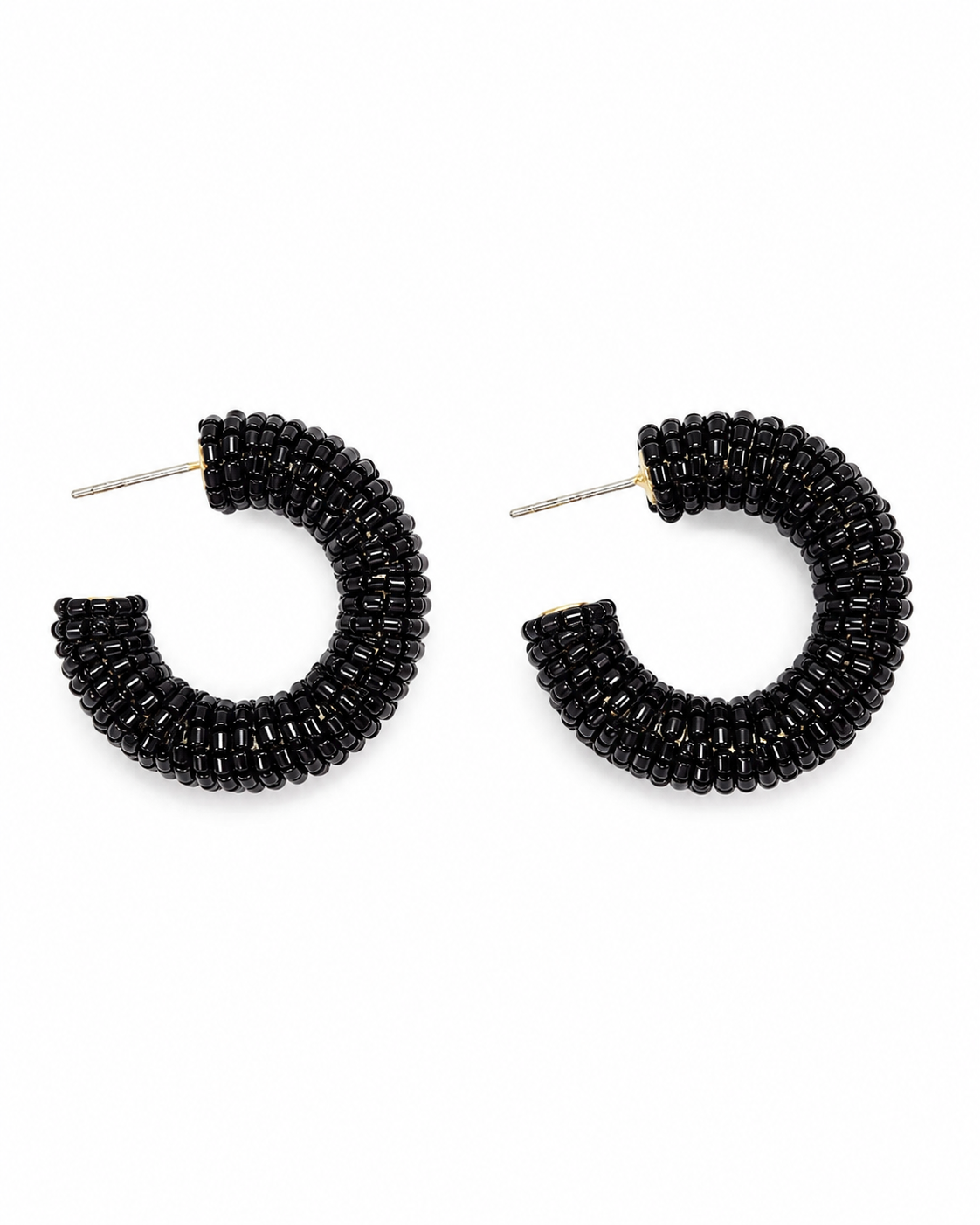 MIDNIGHT BEADED HOOP EARRING