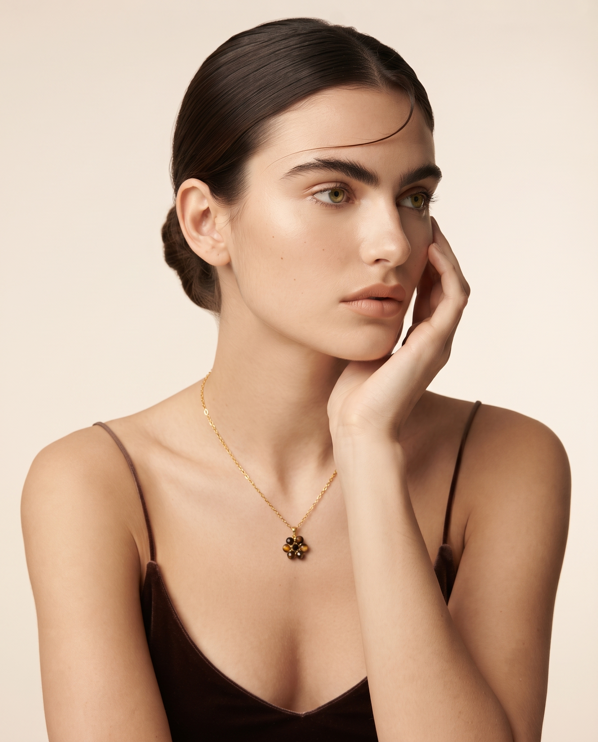 Amber Cluster Necklace