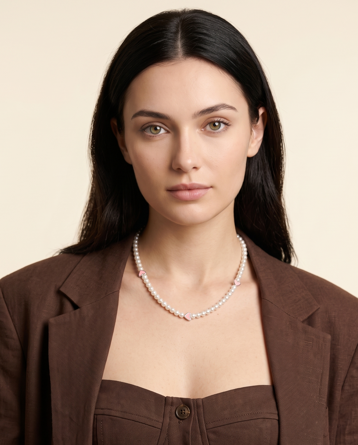 Roselle Pearl Heart Necklace