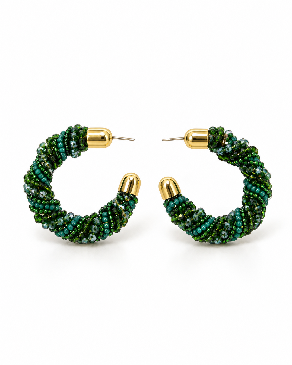 FOREST BEAD HOOP EARRING
