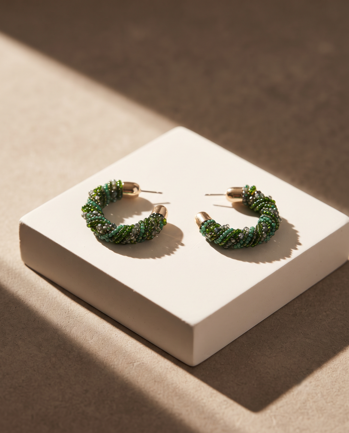 FOREST BEAD HOOP EARRING