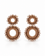 DOUBLE CIRCLE BEAD DROP EARRING
