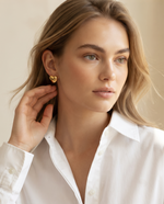 GOLD PUFF HEART STUD EARRING