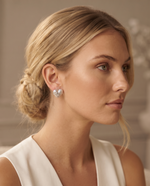 SILVER TEXTURED HEART STUD EARRING