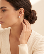PASTEL PETAL PEARL FLOWER STUD EARRING
